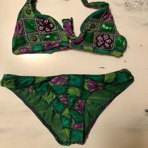 Despi Beaded Floral Bikini Like Agua Bendita